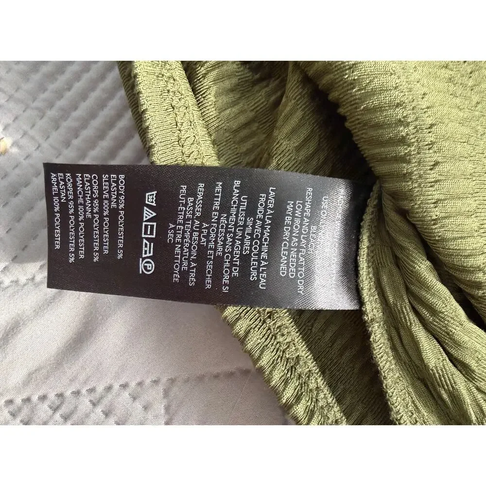 By Anthropologie XS Green Smocked Balloo Sleeve Top Boho Prairie Cottagecore